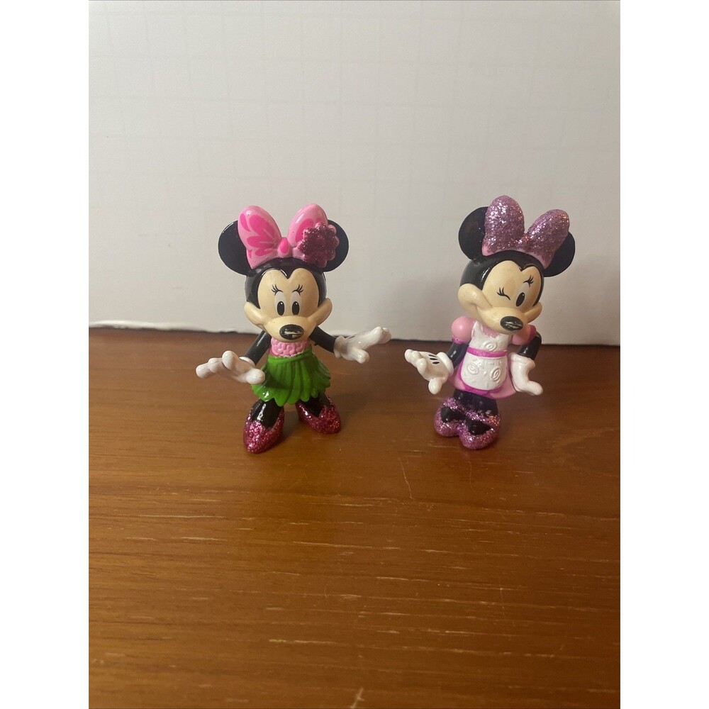 Minnie Mouse Disney Jr Series Hawaiian Style 3" Figure, 2 Figures